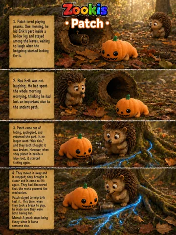 Adorno temático: Zookis - Patch (pumpkin) #72 — vista de referencia 3