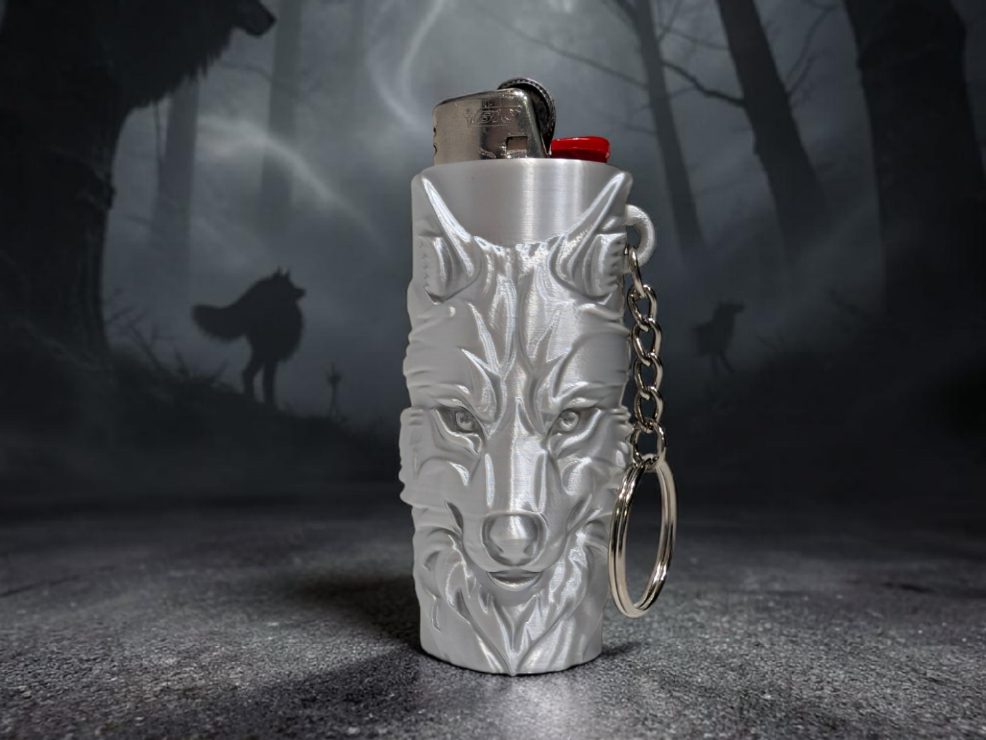 Wolf Bic Lighter Case