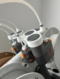 0.2mm layer, 2 walls, 15% infill, white + black rings