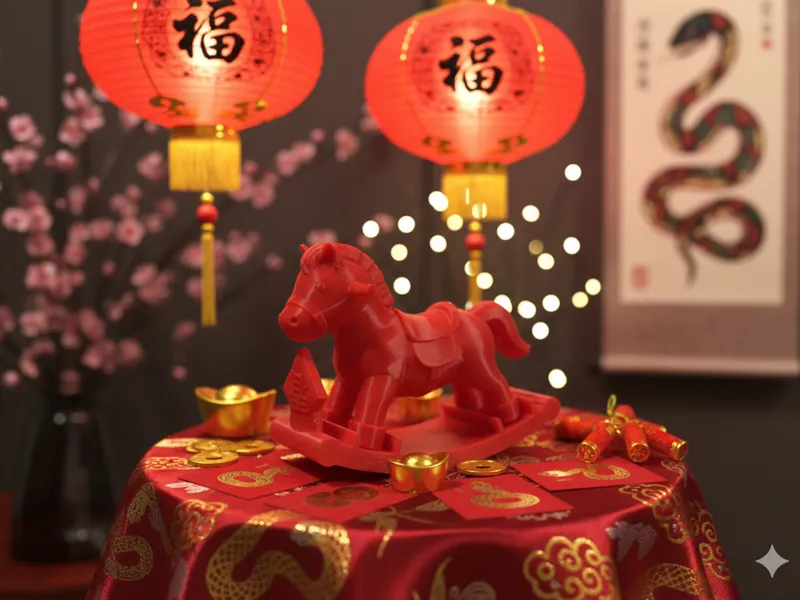 新年 馬年 兒童 搖搖馬