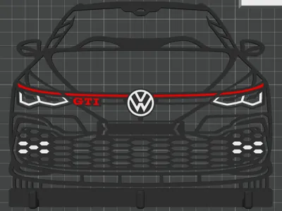 Wall-mounted Golf 8 GTI keychain holder