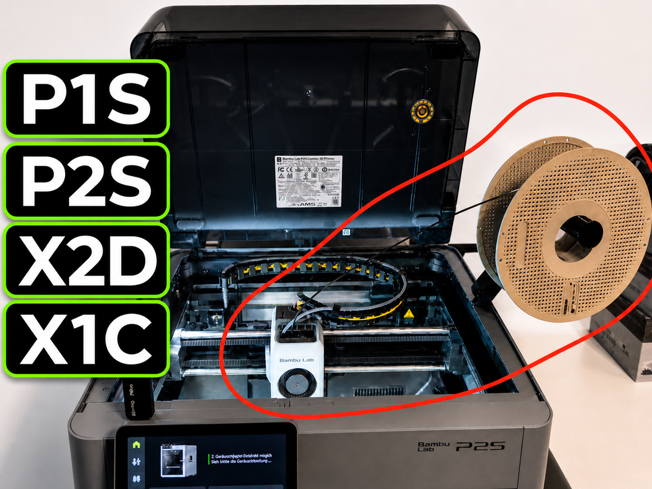 P2S / X2D / P1S / X1C Direct Spool holder for TPU