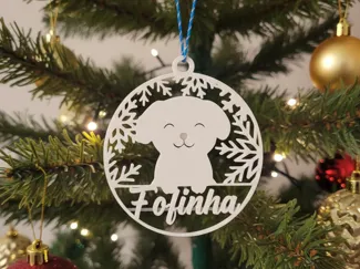 Enfeite de natal Cachorrinho Personalizável