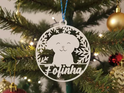 Customizable Puppy Christmas Ornament