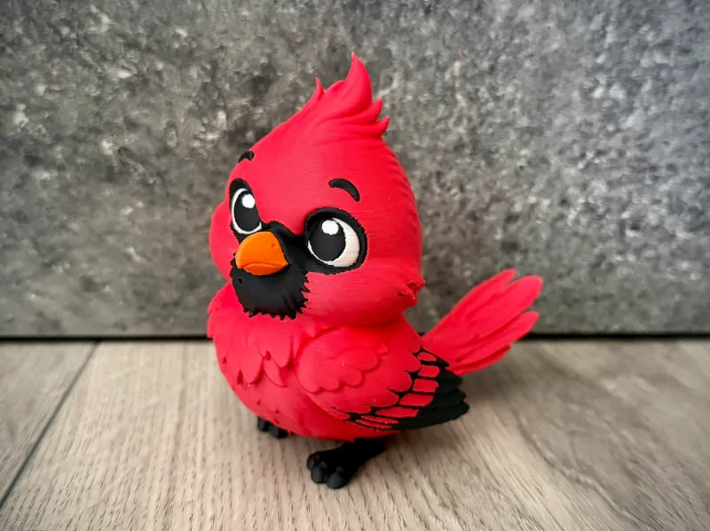Cardinal Bird Happy Cute Figurine Toy Animal AMS
