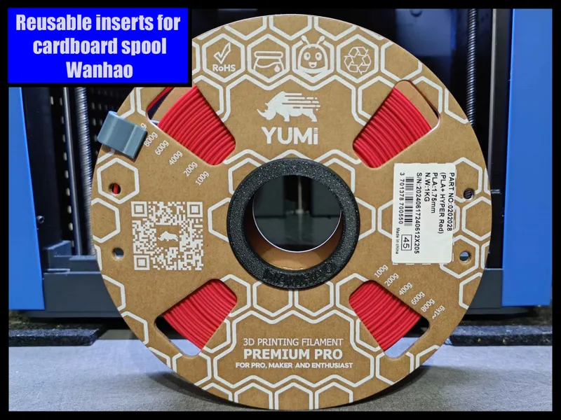 Reusable inserts for cardboard spool Wanhao