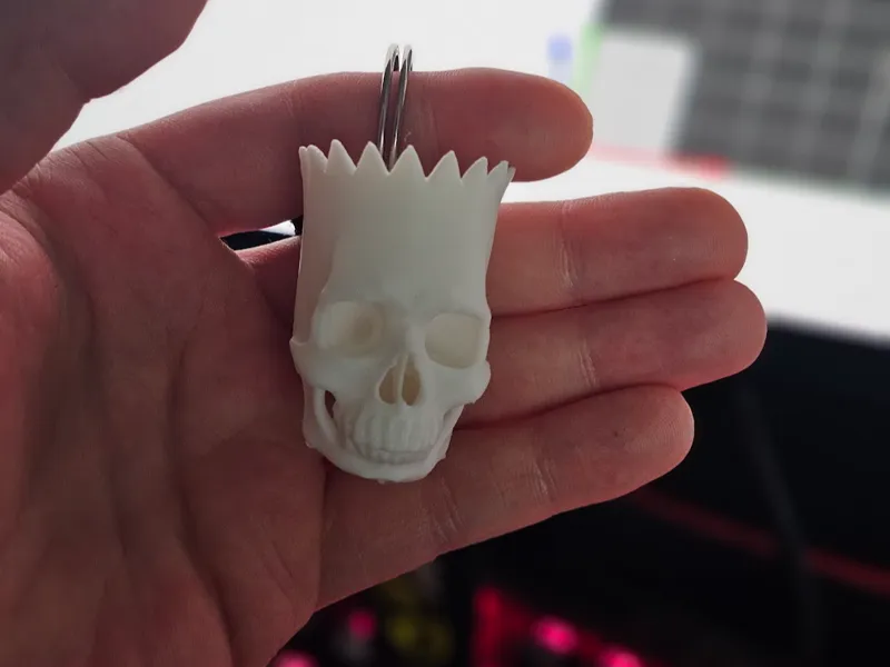 Bart Simpson skull keychain