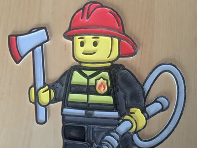 Firefighter coloring plate