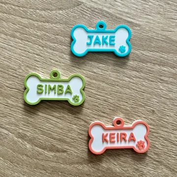 Modelo para impresión 3D: Placa Medalla Nombre Mascota Perro Personalizado — vista de referencia 3