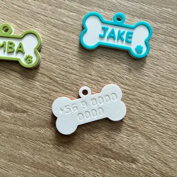 Modelo para impresión 3D: Placa Medalla Nombre Mascota Perro Personalizado — vista de referencia 4