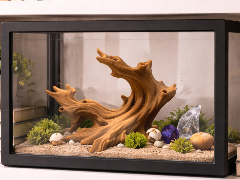 Sculpted Driftwood Root Climber – Natural Accent