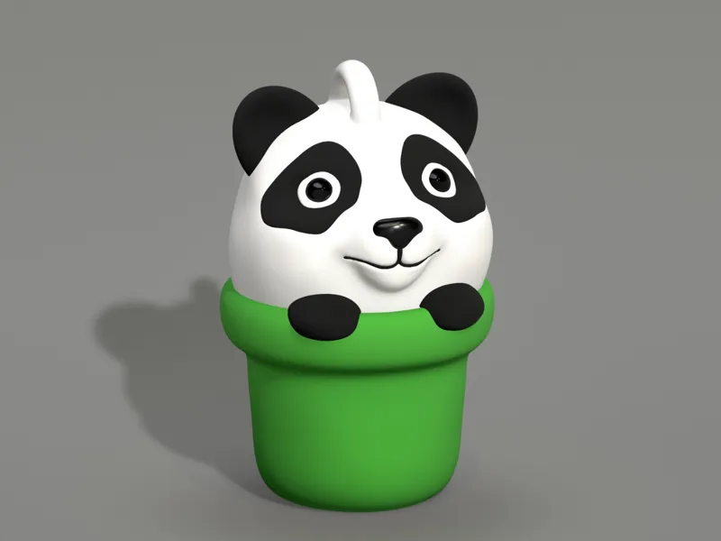 Cute panda in a pot keychain