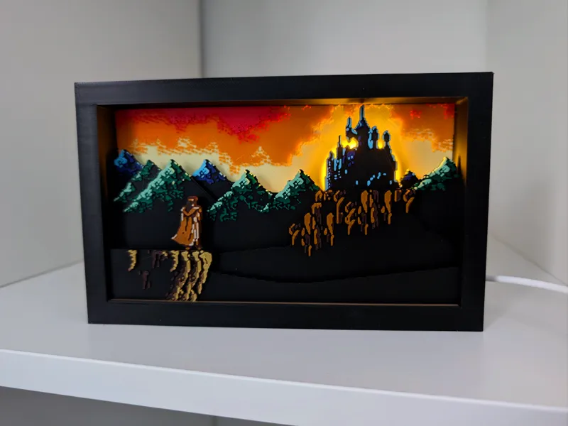Castlevania III – Sunrise Wall Art Lamp Diorama