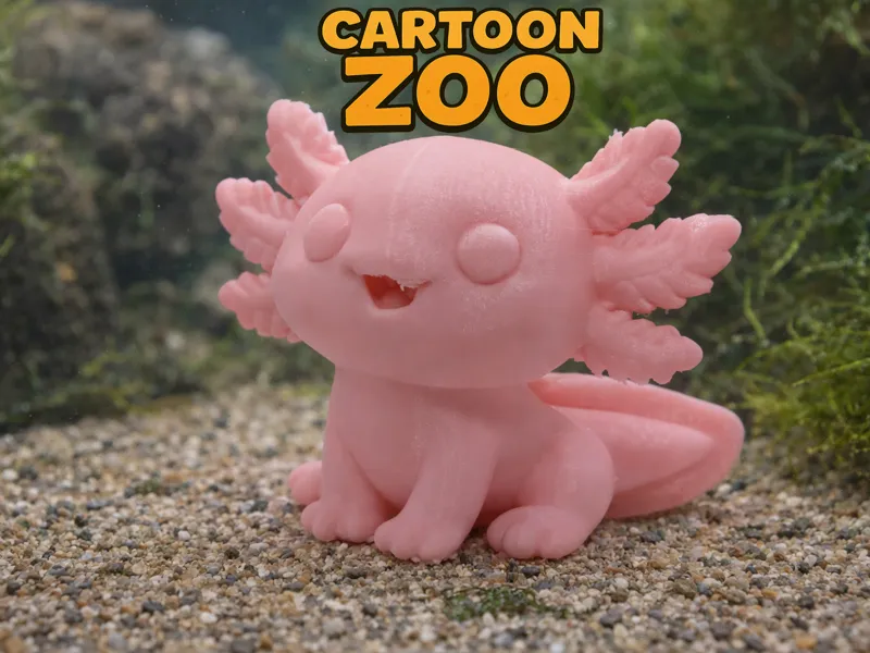 Cute Cartoon Axolotl - Cartoon Zoo
