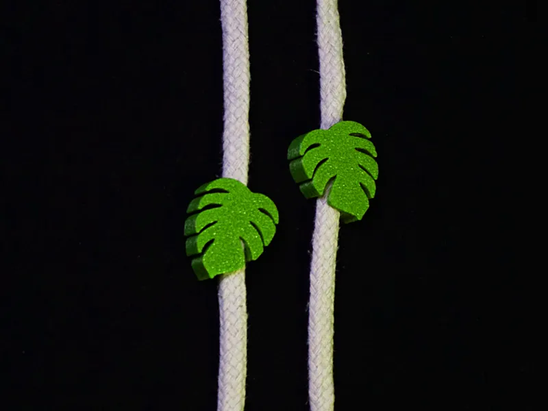 Cute Monstera Hoodie Drawstring Beads