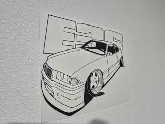 bmw e36 line art
