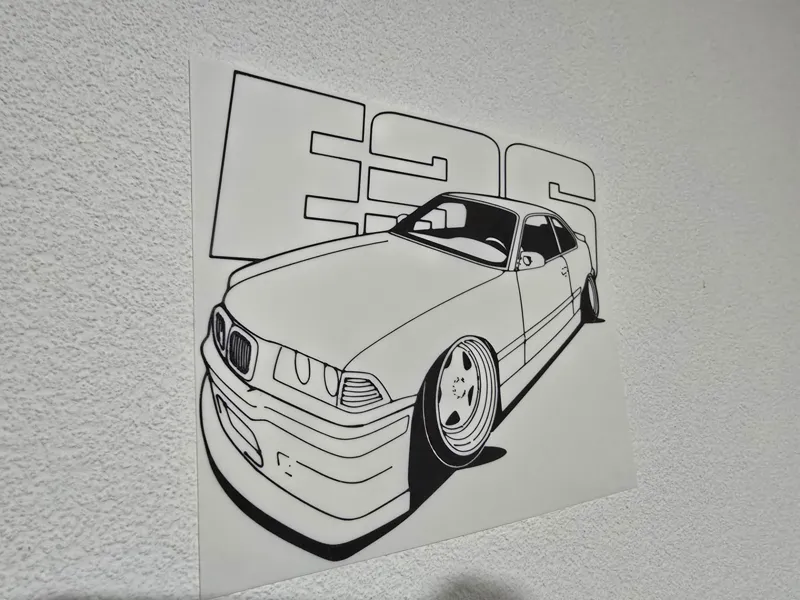 bmw e36 line art