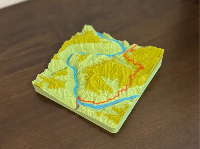 Tail of the Dragon-Topographic Map with Road&River