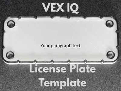 VEX IQ License Plate Template