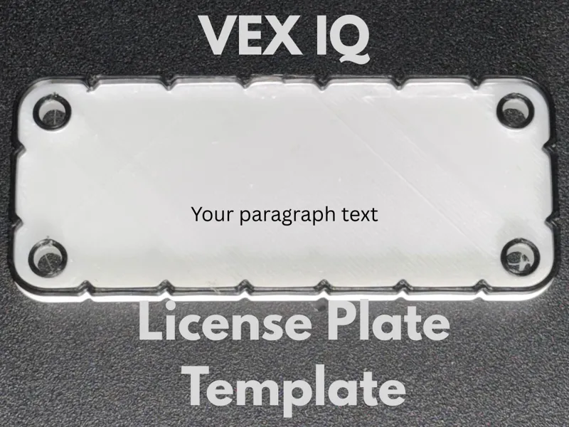 VEX IQ License Plate Template