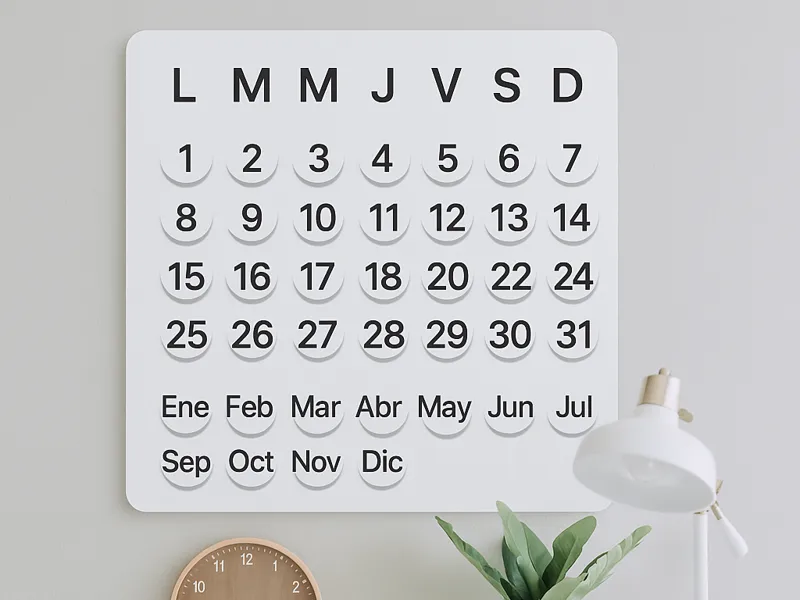 Calendario minimalista de pared