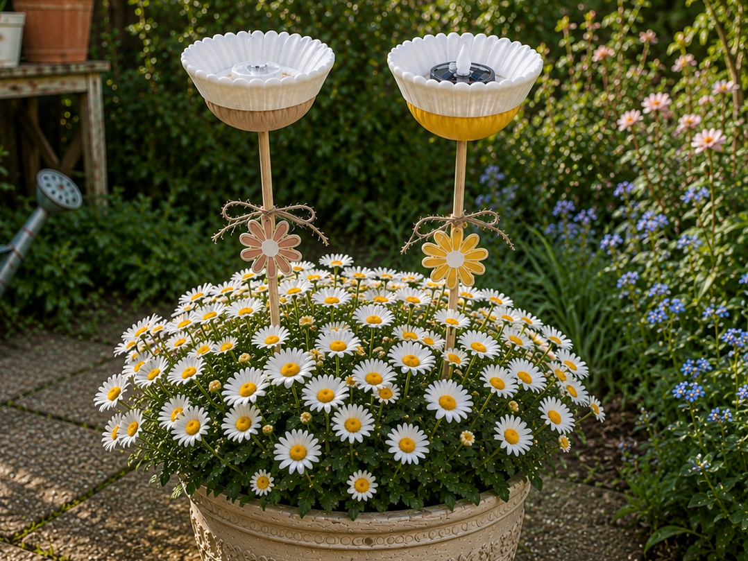 Gartenstecker Windlicht Blume Margerite