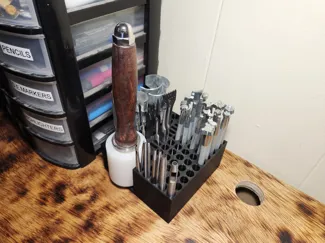 Compact Leather Tools Organizer
