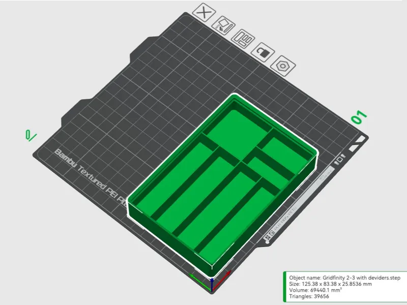 3X2 Gridfinity Box with Deviders