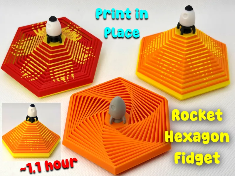 Rocket Plume Hexagon Fidget Toy (~1.1 hour)