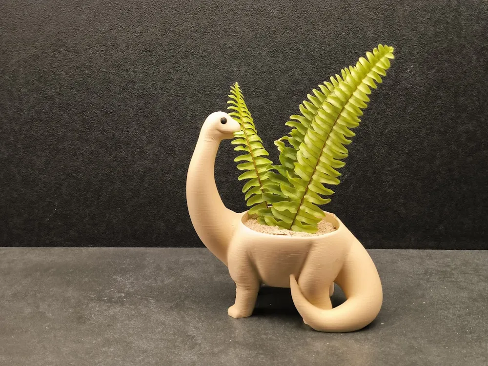 Plantosaurus - Dino Planter - Free 3D Print Model - MakerWorld