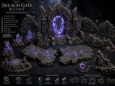 The Breach Gate Ruins – 28–32mm FDM Terrain Set