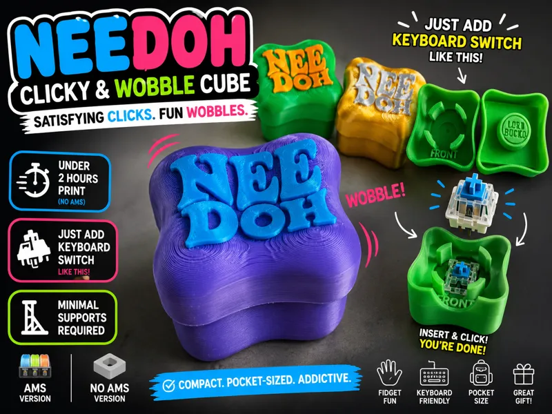 Needoh Clicky and Wobble Cube