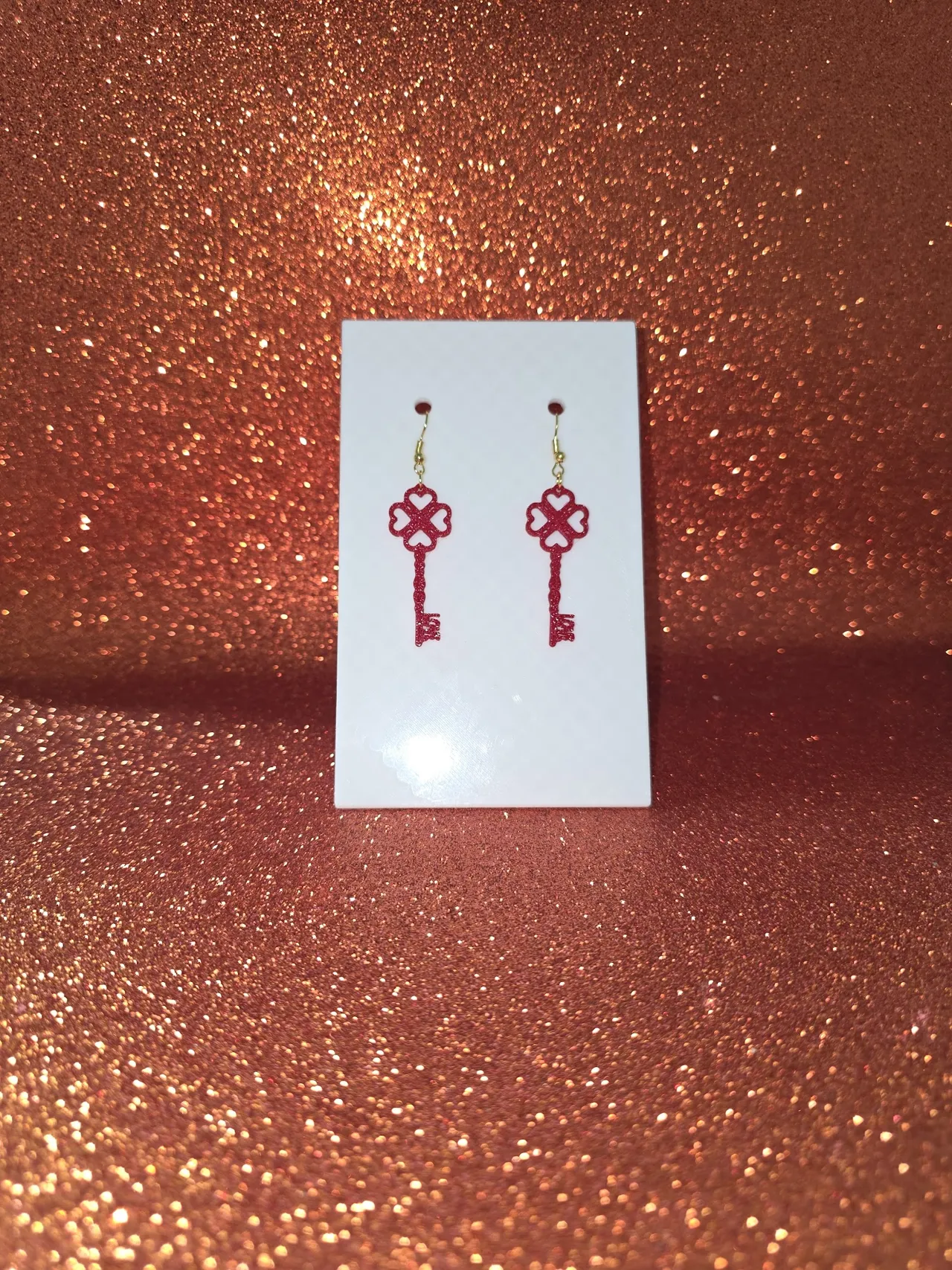 Key love earrings view 2