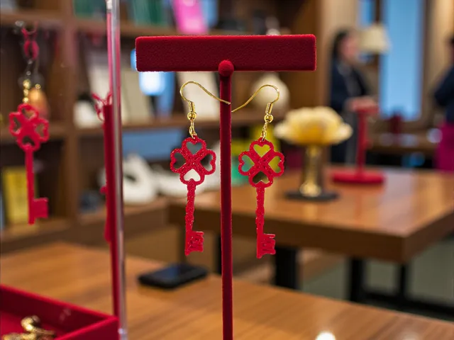 Key love earrings