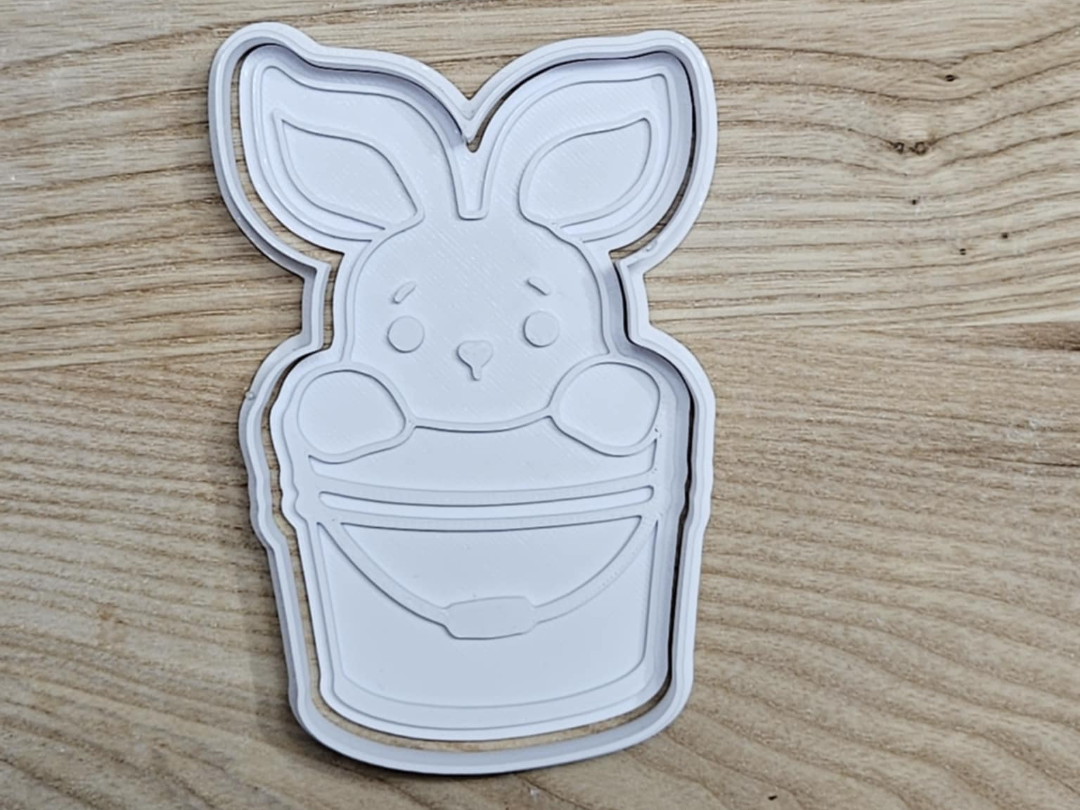 Easter cookie cutter rabbit in basket