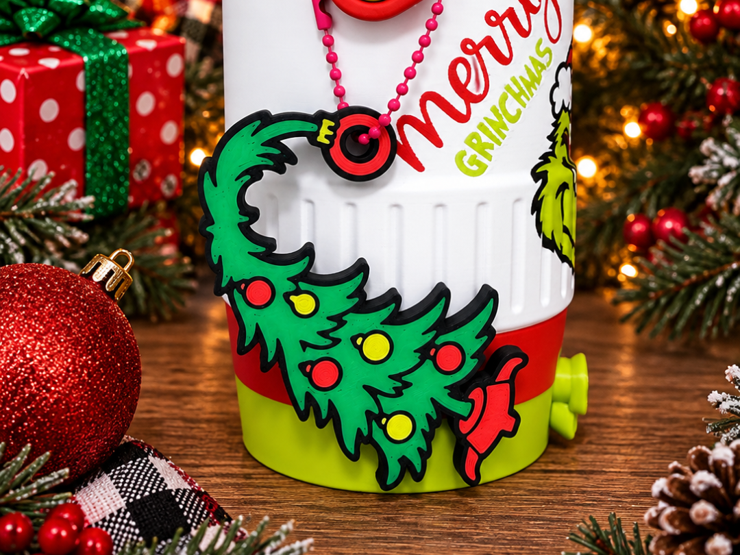 Grinch Christmas Tree Keychain - 1