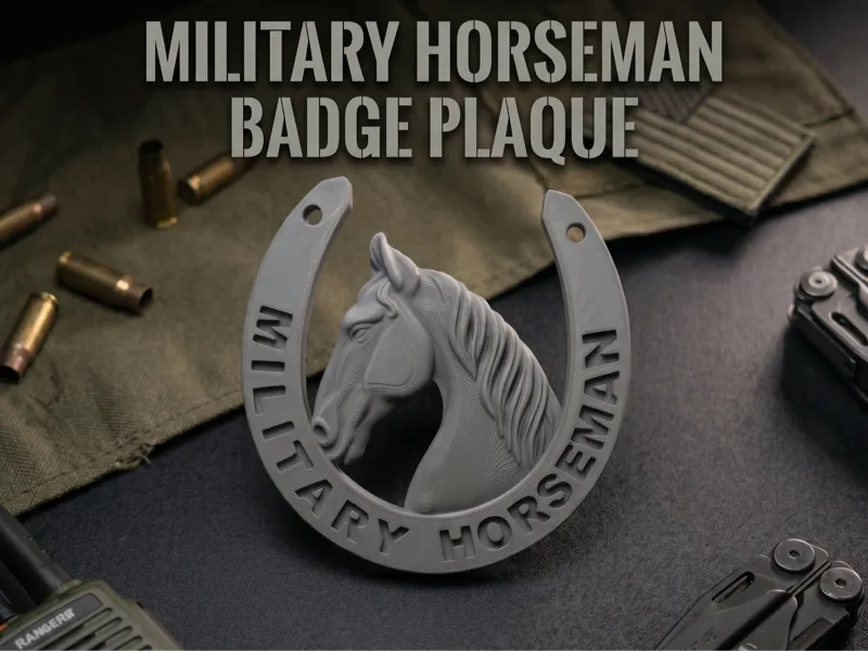 Military Horseman Badge Plaque