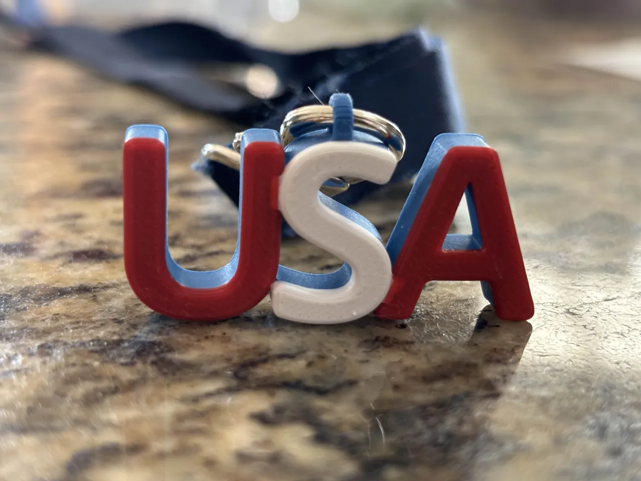 4th of July USA Keychain / Earrings view 2