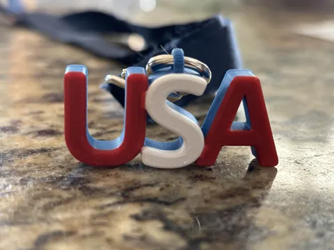 4th of July USA Keychain / Earrings view 2