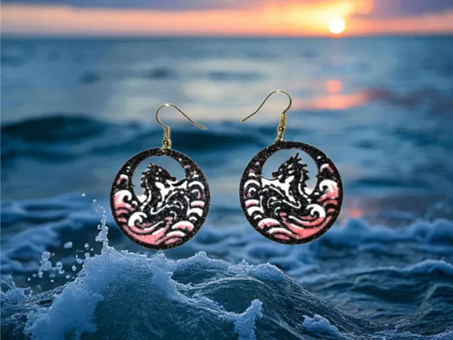 Round dragon earrings