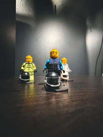 Minifig and Helmet Display Stand - Free 3D Print Model - MakerWorld