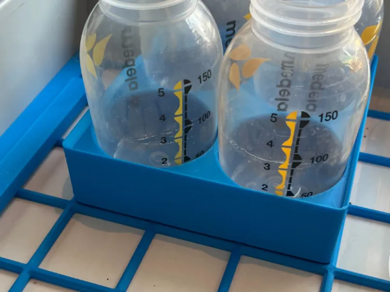 Gridfinity Medela breastmilk bottles