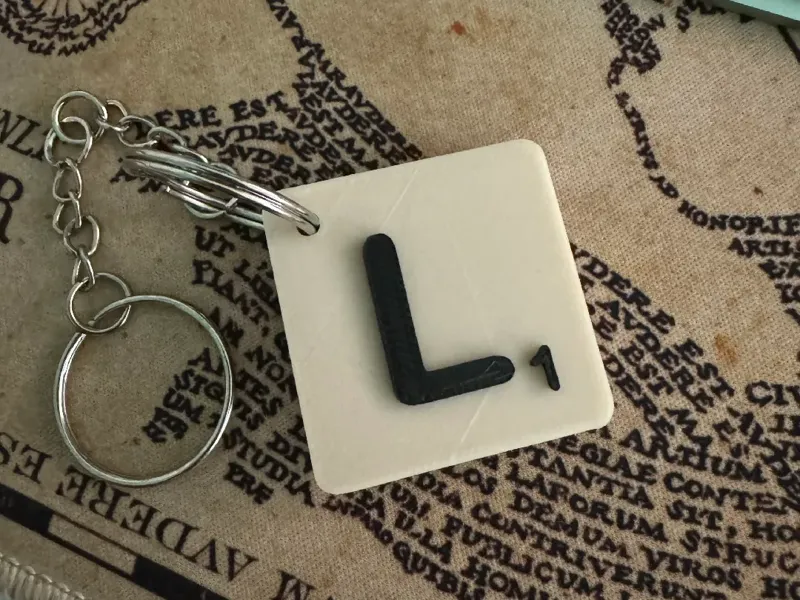 Scrabble L L1 Letter Keychain