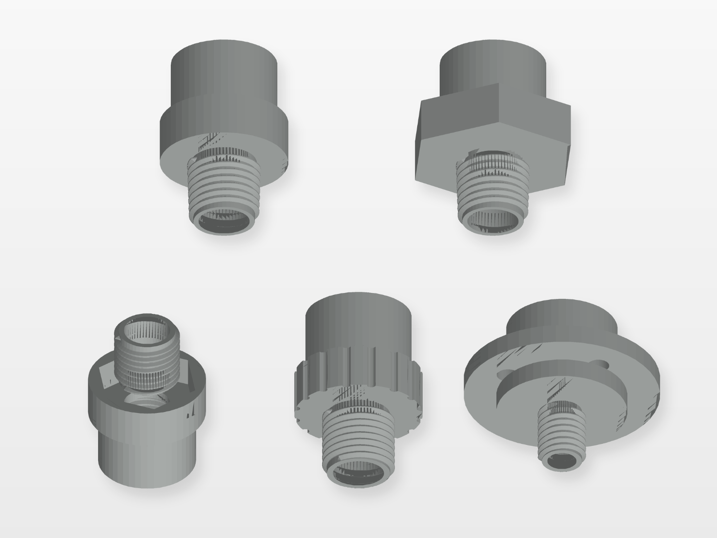 Parametric Pipe-Thread Adapter - Any Size, M/F