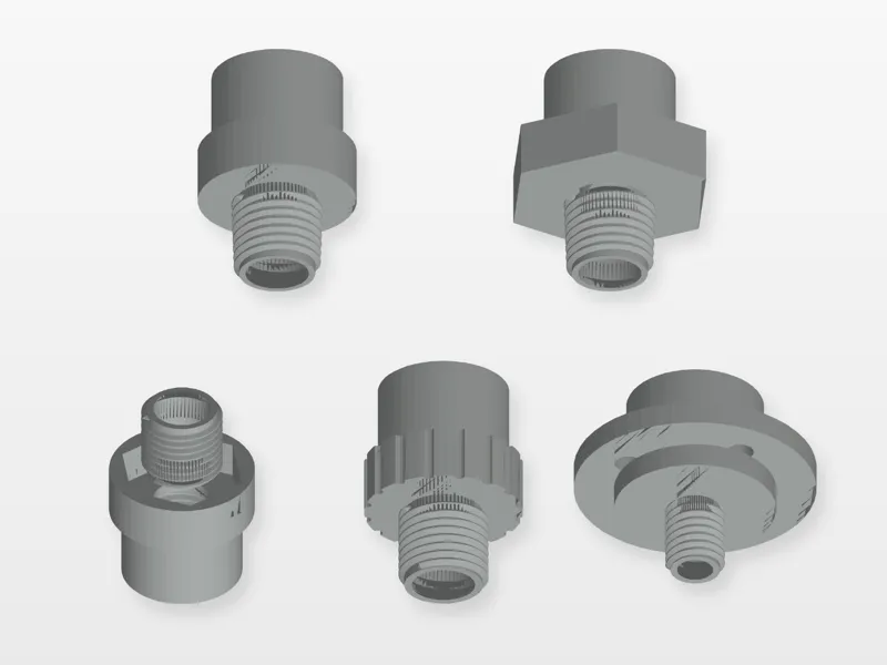 Parametric Pipe-Thread Adapter - Any Size, M/F