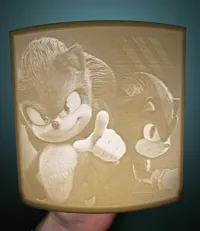 Veilleuse lithophanie Sonic et Shadow — photo 1