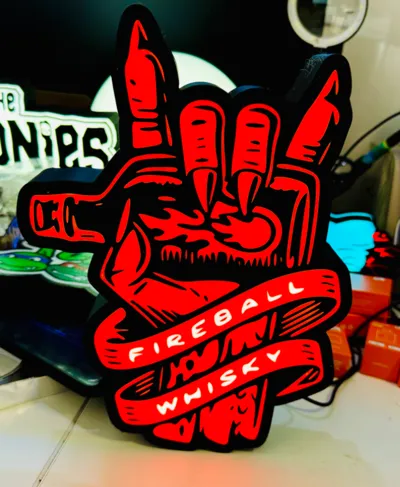 Fireball Whiskey Light Box