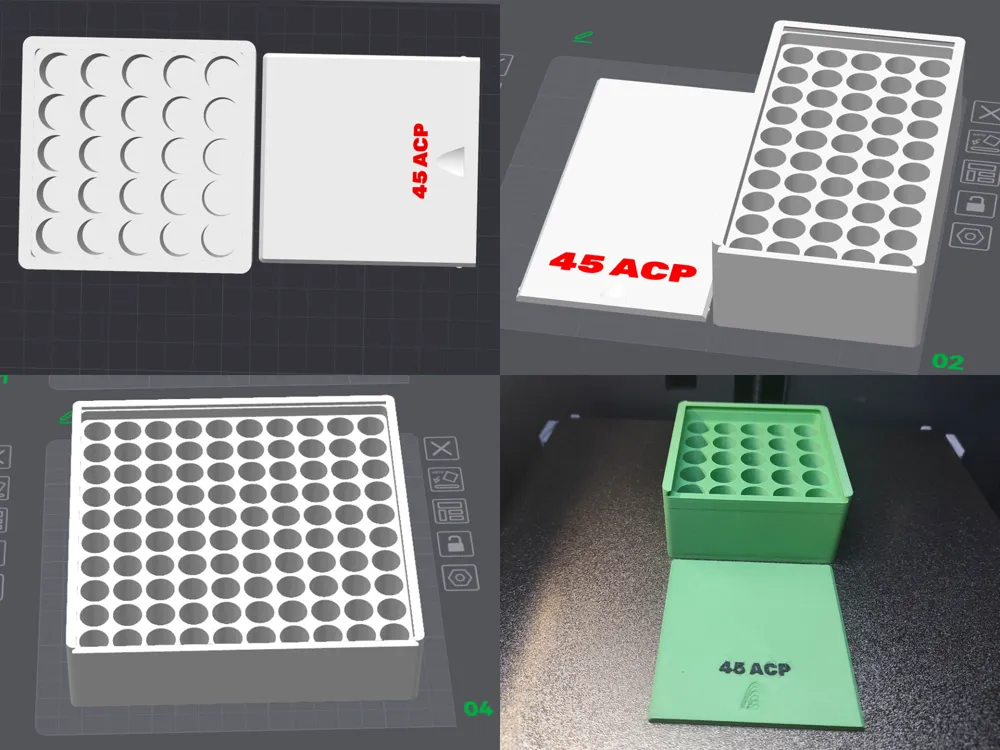 .45 ACP Ammo Storage Box - 25x, 50x, 100x by We Be Printin' - MakerWorld