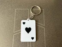 Minimalist Poker Card Keychain - Ace of Hearts