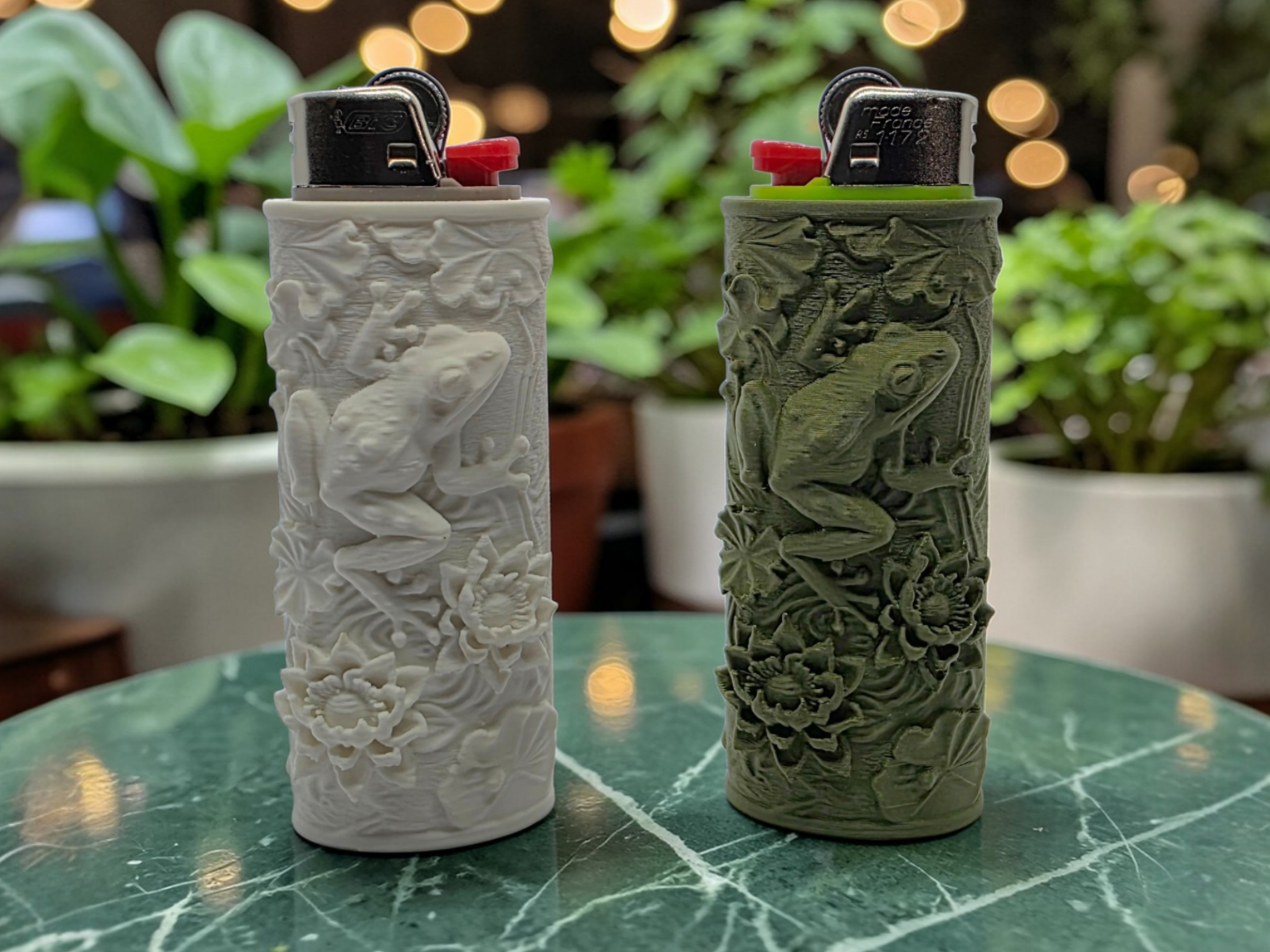 Frog & Lotus Flowers Bic Sleeve